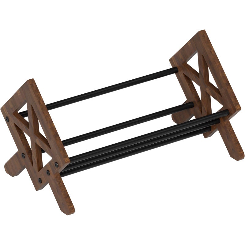 ART-GIFTREE Desktop Bookshelf Organizer  Wood Office Tabletop Book Storage Rack  Tilting Bookcase for Books/CDs/Magazine Display (Black) - Image 2
